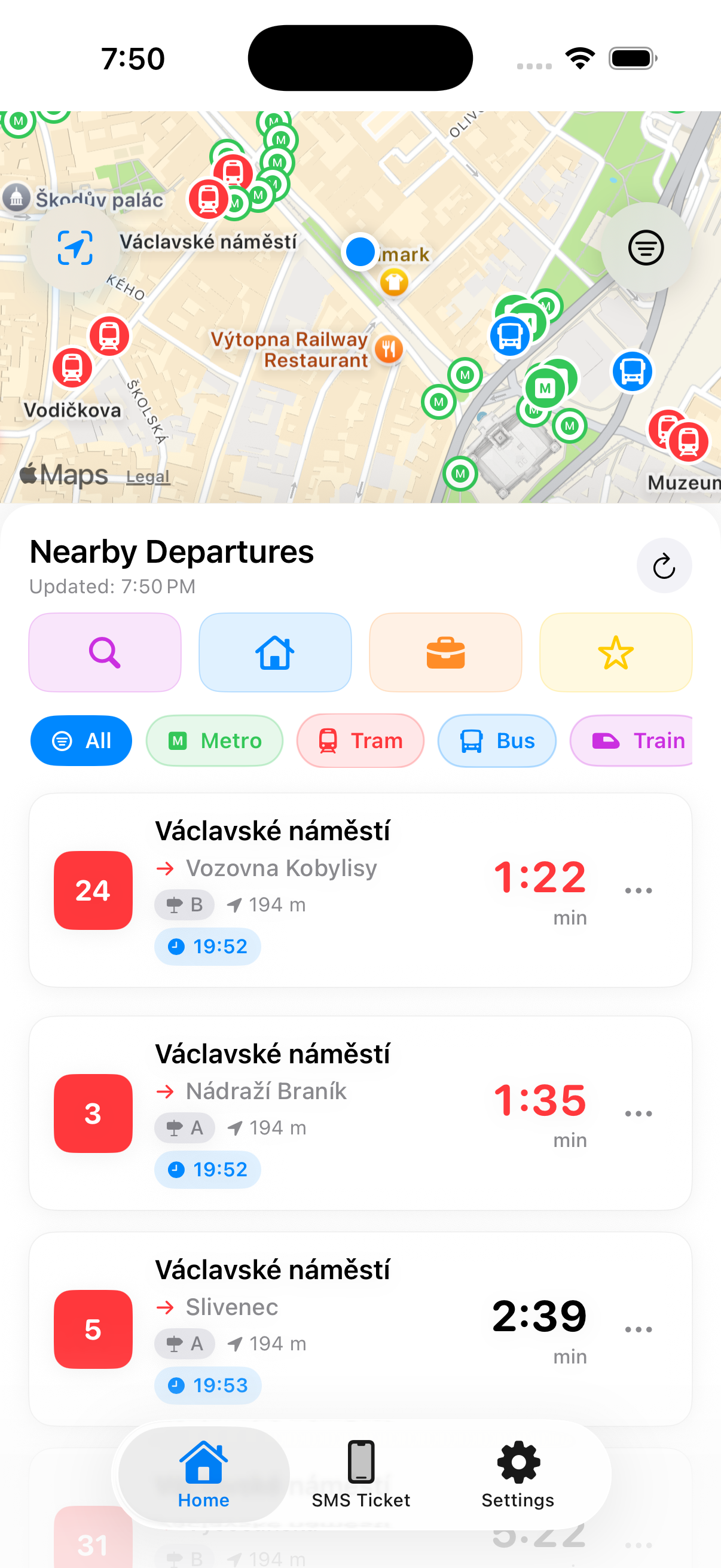 Moje MHD Praha — odjezdy v reálném čase